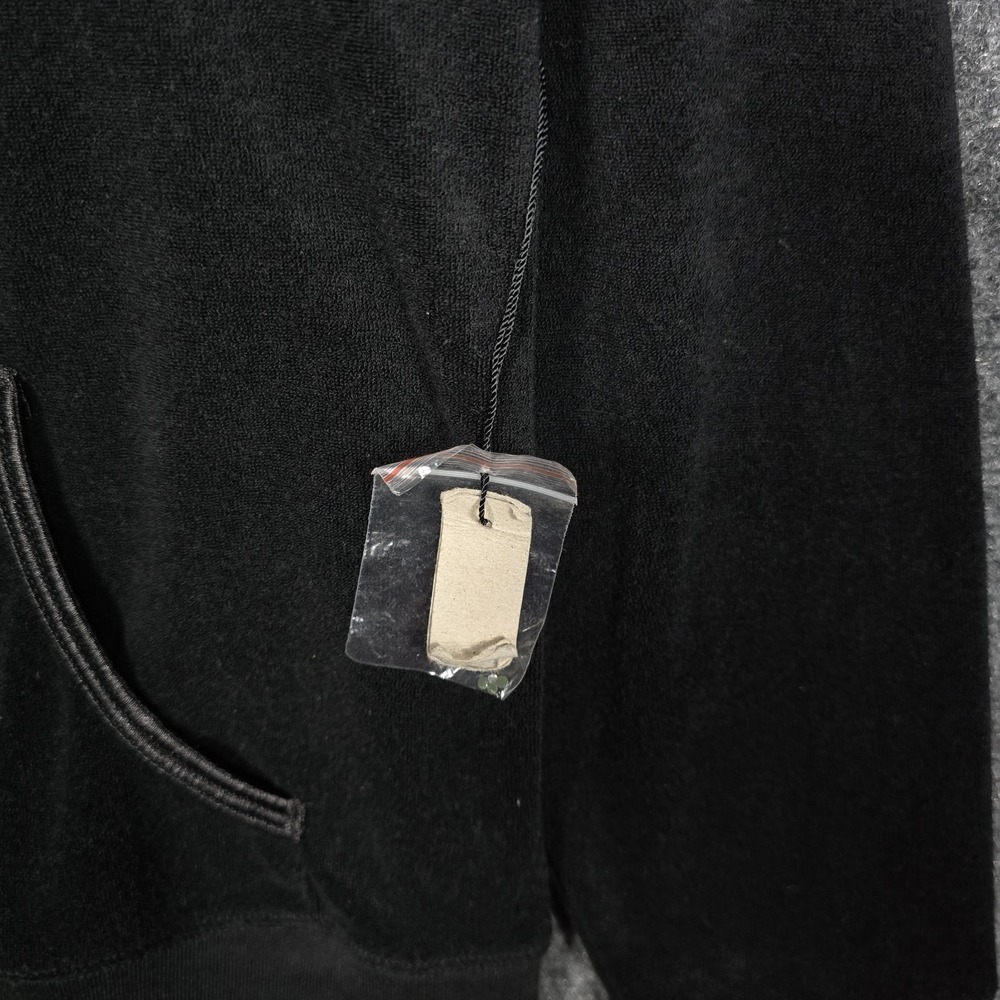 Vintage Y2K BCBG Hoodie Women's Large Maxazria Velour Rhinestone Zip Up Black - Picture 3 of 7
